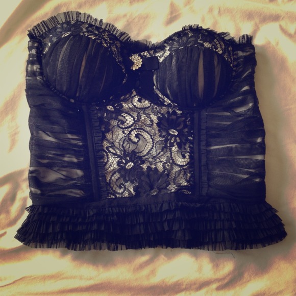 74 off Forever 21 Tops • [forever 21] black and white lace corset