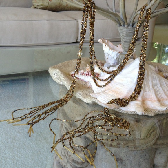 Beaded lariat necklace