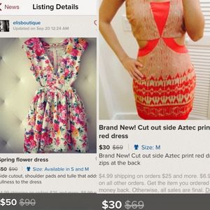 Brand New! Cut out Aztec and flower print dress