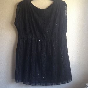 SOLD-BUNDLE Black Lace Sequins top