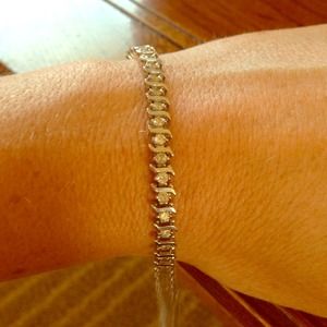 Diamond and silver tennis bracelet