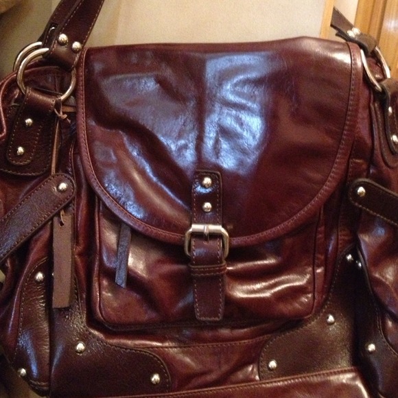 Tano Burgandy leather handbag