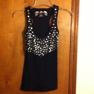 Poof black sequin top