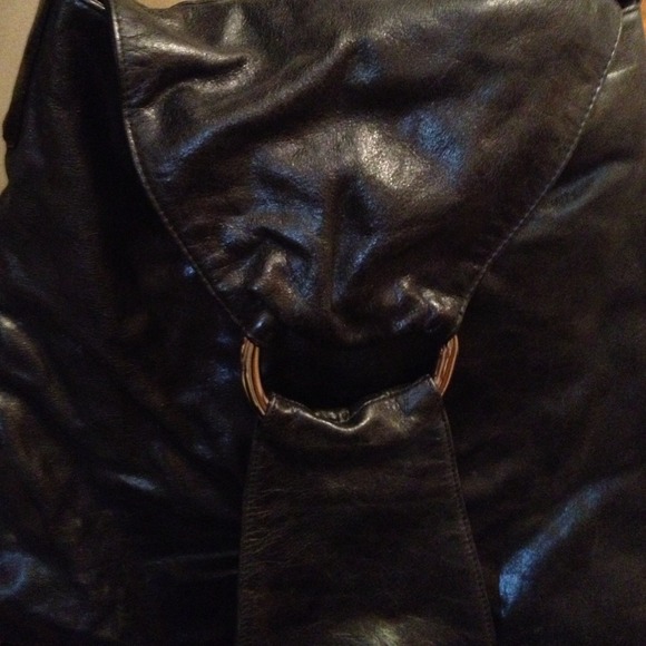 Tano black leather handbag