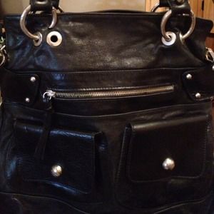 Tano black leather handbag