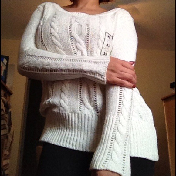 Long sleeve cream sweater