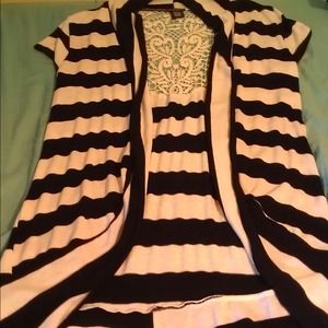 💢SOLD💢Crochet Back Open Front Cardigan NWOT