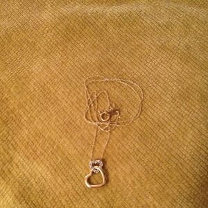 Real diamonds and real gold Heart necklace