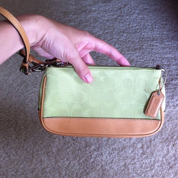 Coach Clutches & Wallets - Large Authentic Coach wristlet summery green color
