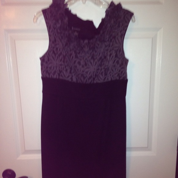 Elegant black and grey empire waist dress