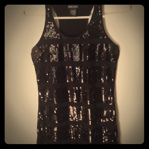 Black sequined top/mini dress