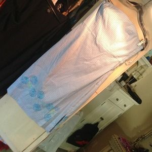 Express blue striped tube dress