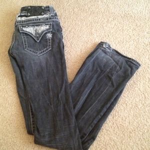 Miss Me Black Jeans Embellished Size 27 boot cut