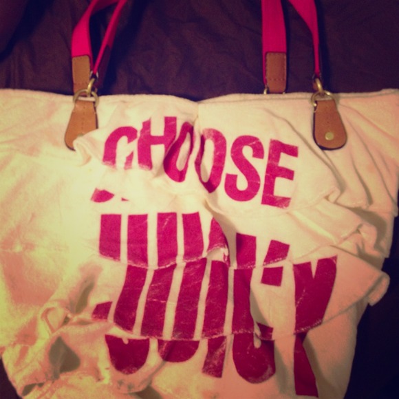 Juicy Couture white terry cloth tote