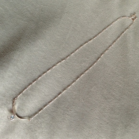 Lt Blue Topaz Sterling Silver Swirl Necklace - Picture 3 of 4