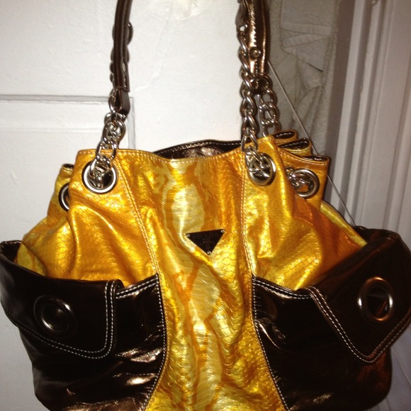 Brown and orange purse