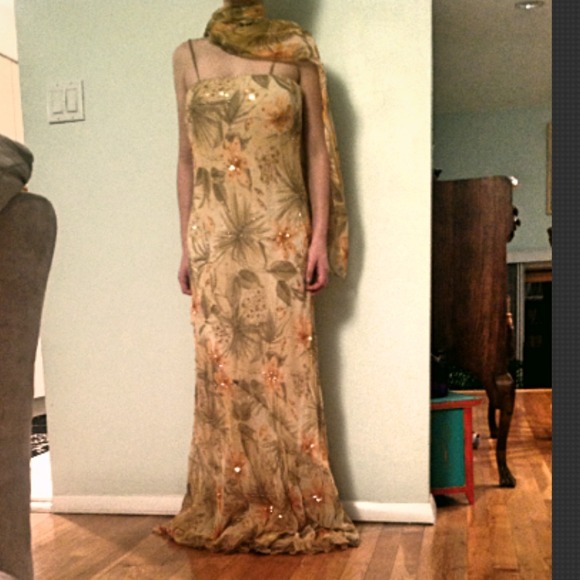 Silk gown sequined detail very Hollywood