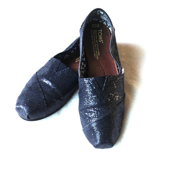 Sparkly Black Toms