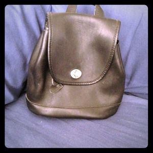 Leather small backpack