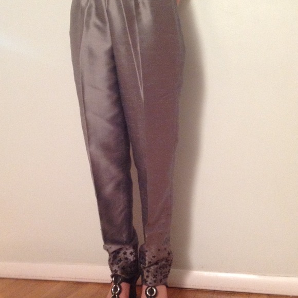 Anne Taylor 100 percent silk crystal pants
