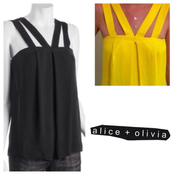 🔆HOST PICK! Alice & Olivia Yellow silk top!