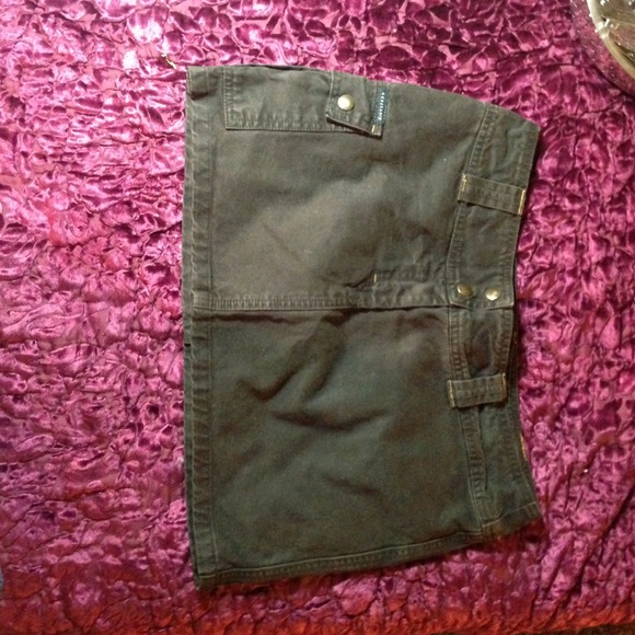 Black denim skirt