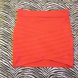 Peach tight skirt (: