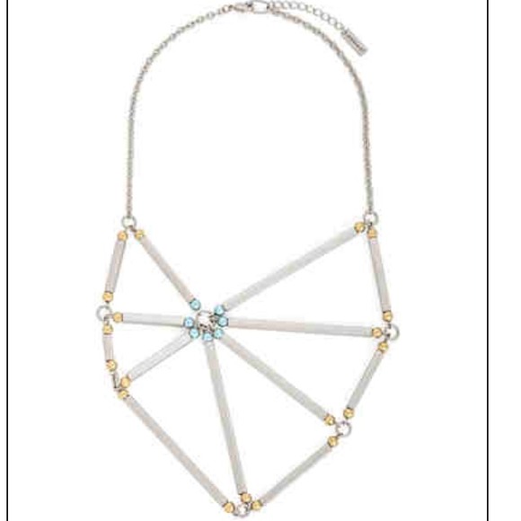 Jewel mint geometric web necklace - Picture 2 of 2