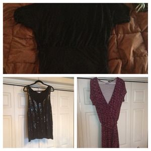 Black dress, multi color dress sequin tank