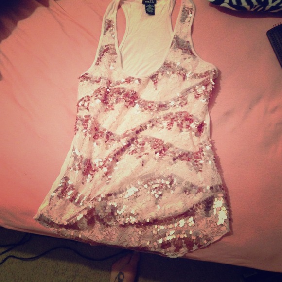 Light pink sparkle tank top