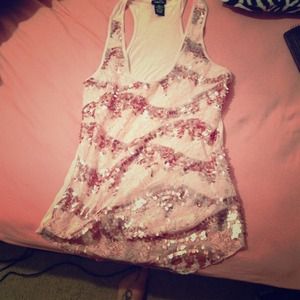 Light pink sparkle tank top