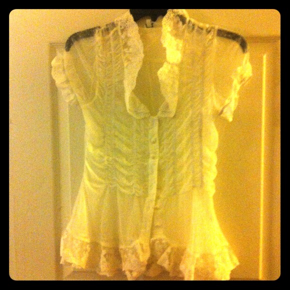 White lace shirt