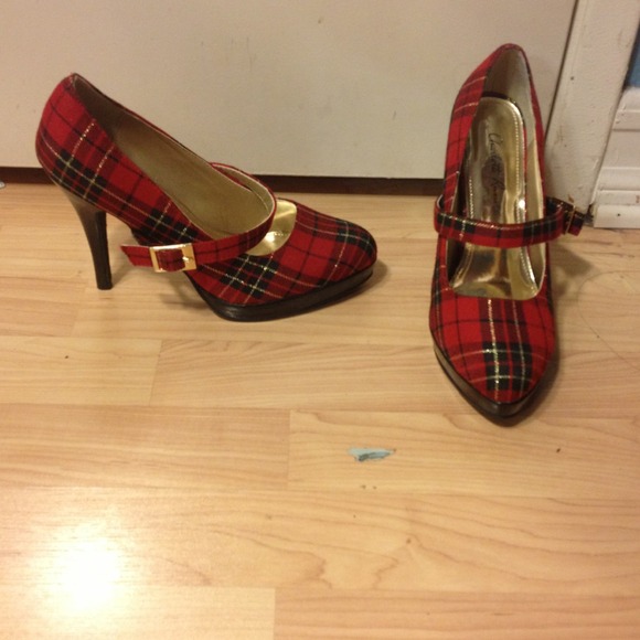 New plaid heels