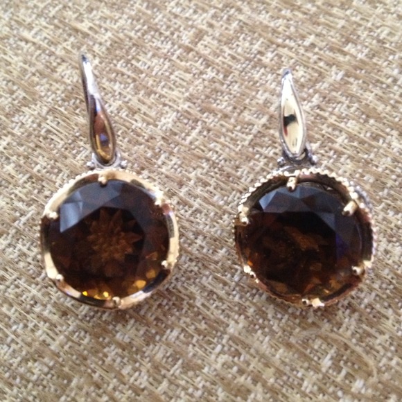 Smokey Quartz Tacori 18k & SS Earring
