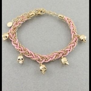Pink Skull Chain Bracelet
