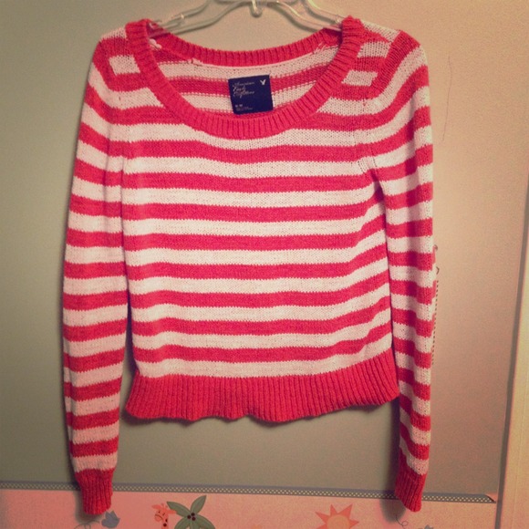 Orange and white stripes sweater