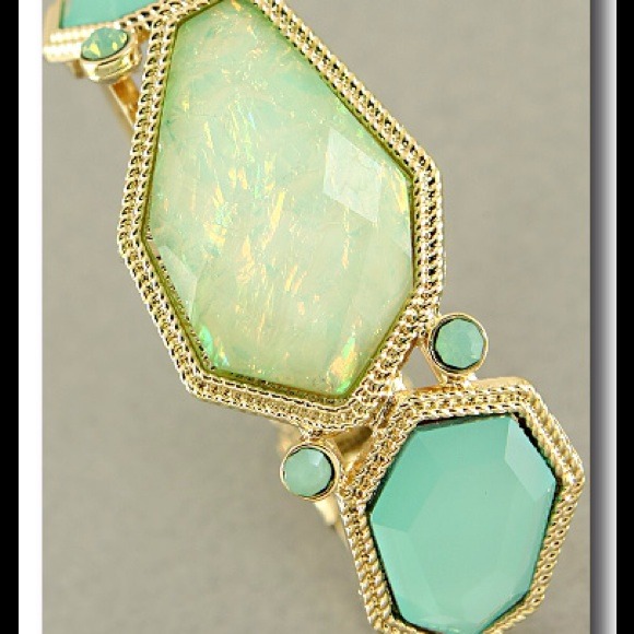 Teal and Lime Rock Bracelet - Picture 2 of 2