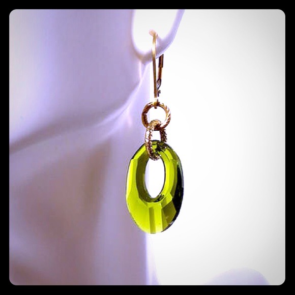 Lime Green Crystal Earring