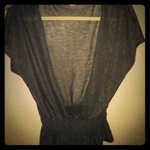Pretty grey/gold sparkle over-shirt REDUCED