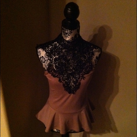 Tan peplum top