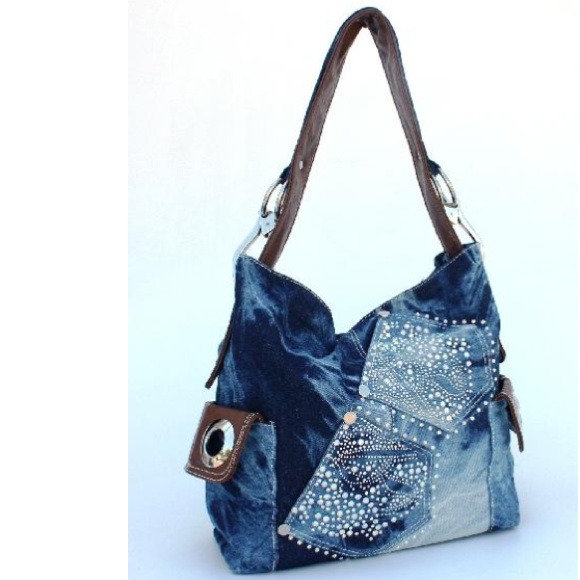 💜Denim Rhinestone Handbag💜