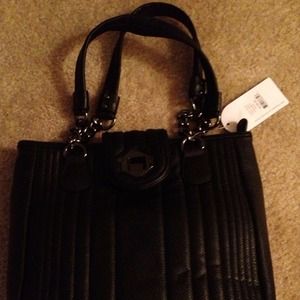 Big Jessica Simpson black leather like bag