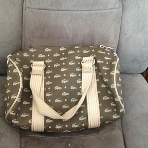 SOLD..Lacoste signature canvas Boston bag