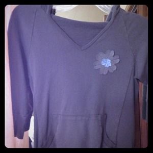 3/4 sleeve gray hoodie from WetSeal