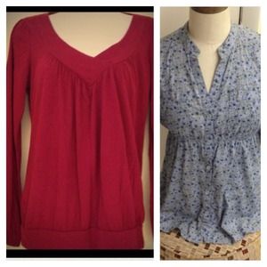 Bundle of Paisley flower top & Burgundy top