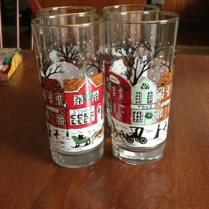 Christmas glasses. Set of 4