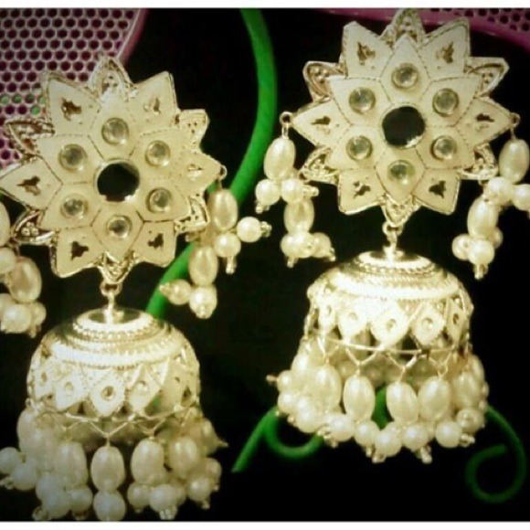White Indian/paki style earrings