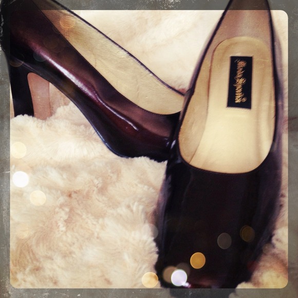 CLOSING SALE Burgundy Patent Leather Heels