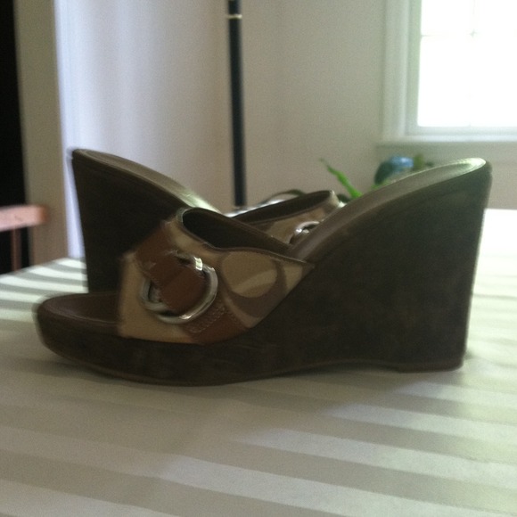 Coach wedge platform sandal tan - Picture 2 of 3