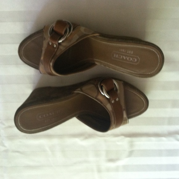 Coach wedge platform sandal tan - Picture 3 of 3